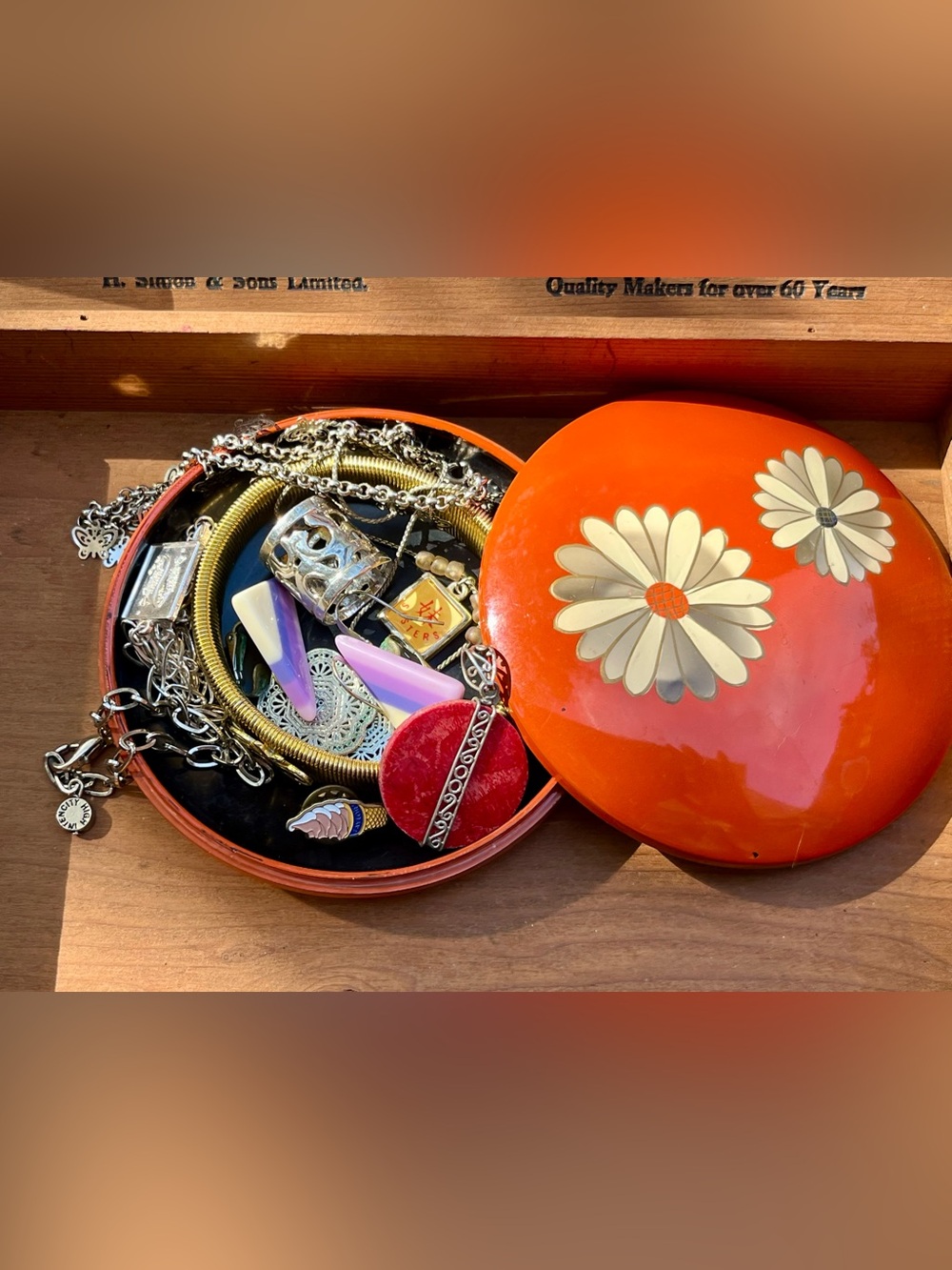 Jewelry Lot in Vintage Disc Box